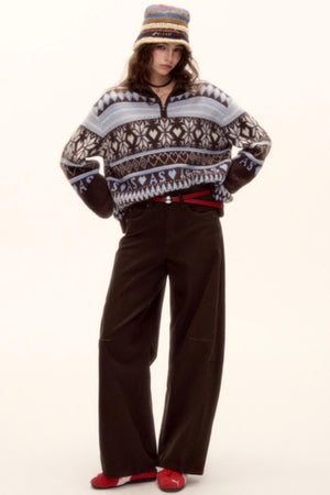 Vintage Fair Isle Tassel Sweater