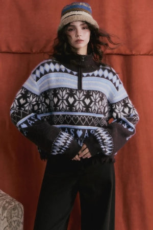 Vintage Fair Isle Tassel Sweater