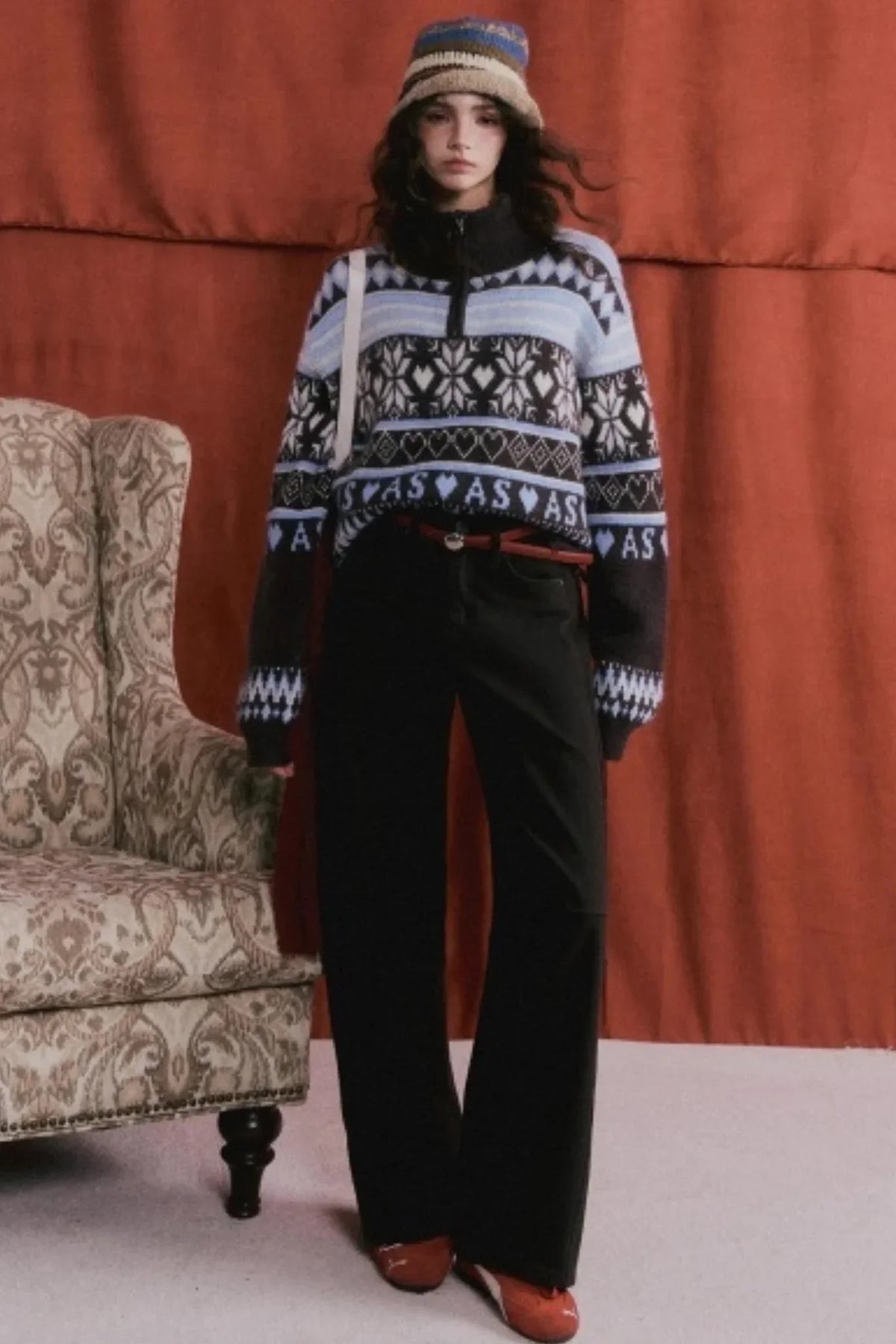 Vintage Fair Isle Tassel Sweater