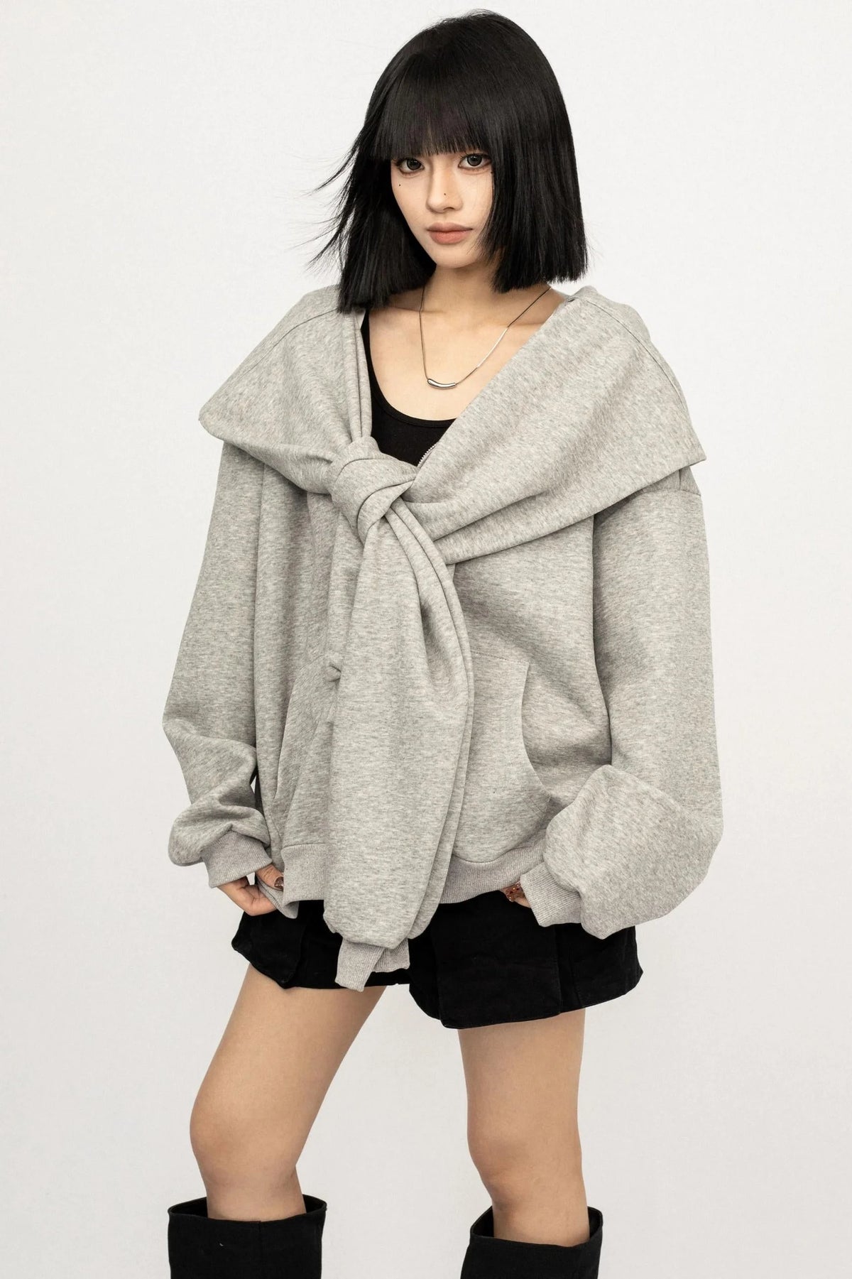 Vintage Fake Two-Piece Hooded Jacket