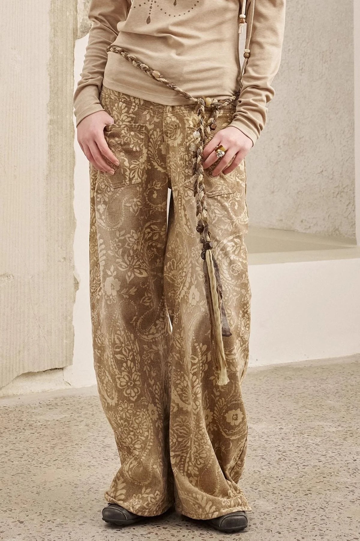 Vintage Flower Straight Jeans