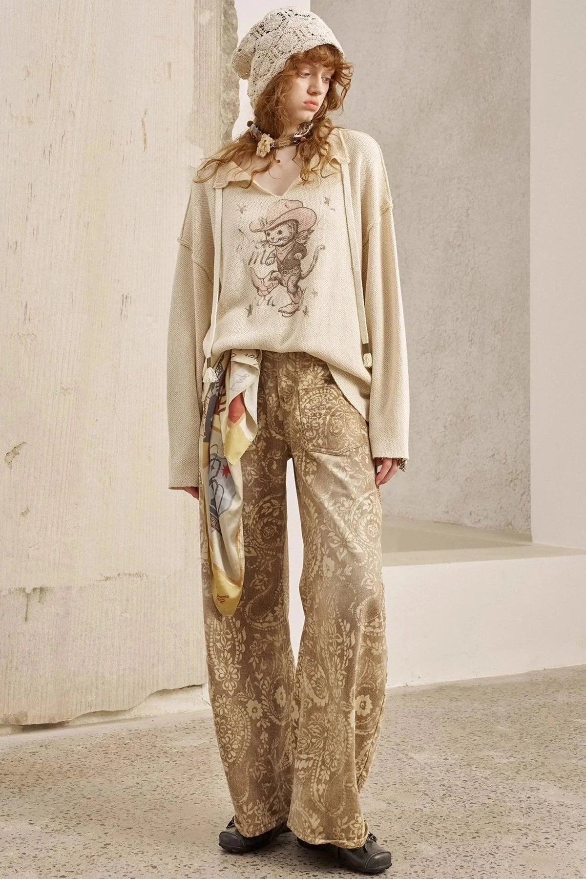 Vintage Flower Straight Jeans