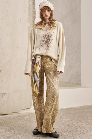 Vintage Flower Straight Jeans