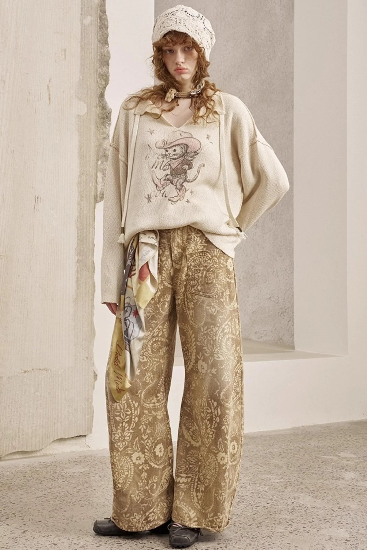 Vintage Flower Straight Jeans