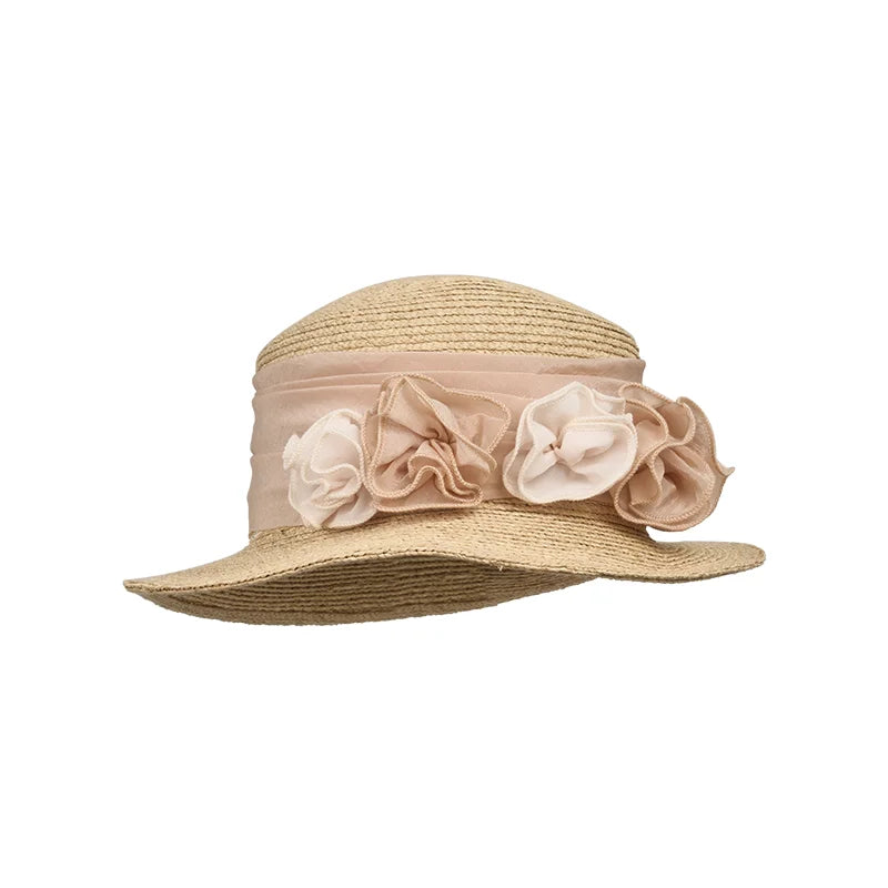 Vintage Flower Woven Raffia Sun Hat