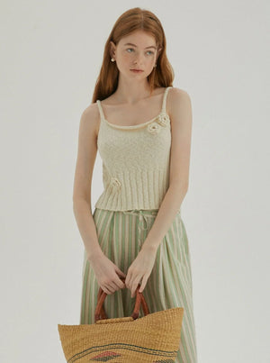 Vintage French Crochet Vest Top