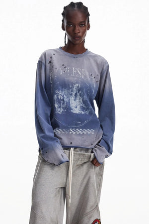 Vintage Gradient Pullover Sweatshirt
