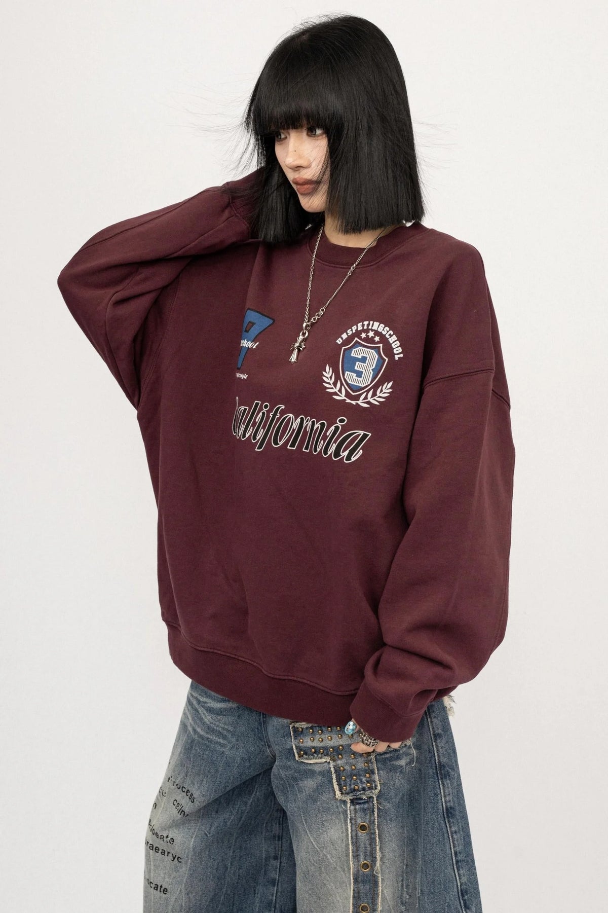 Vintage Gray Crew Neck Top