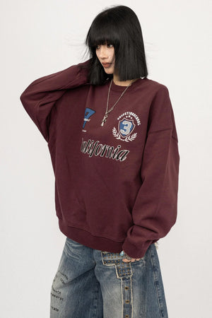 Vintage Gray Crew Neck Top