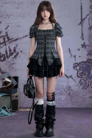 Vintage Green Check Slim Shirt
