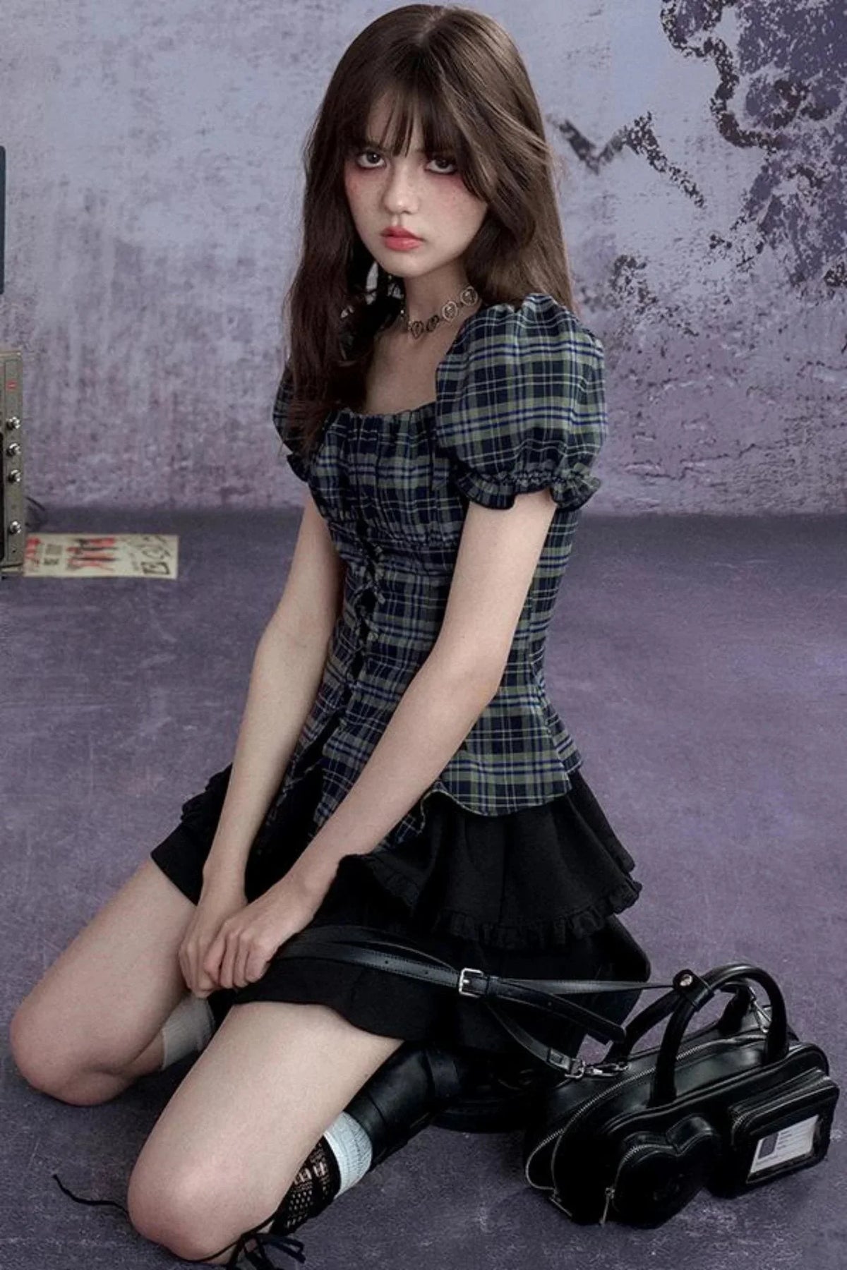 Vintage Green Check Slim Shirt