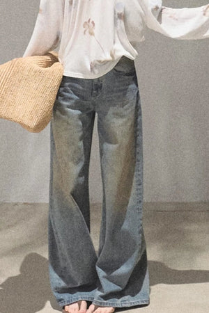 Vintage Hand-Painted Jeans Set
