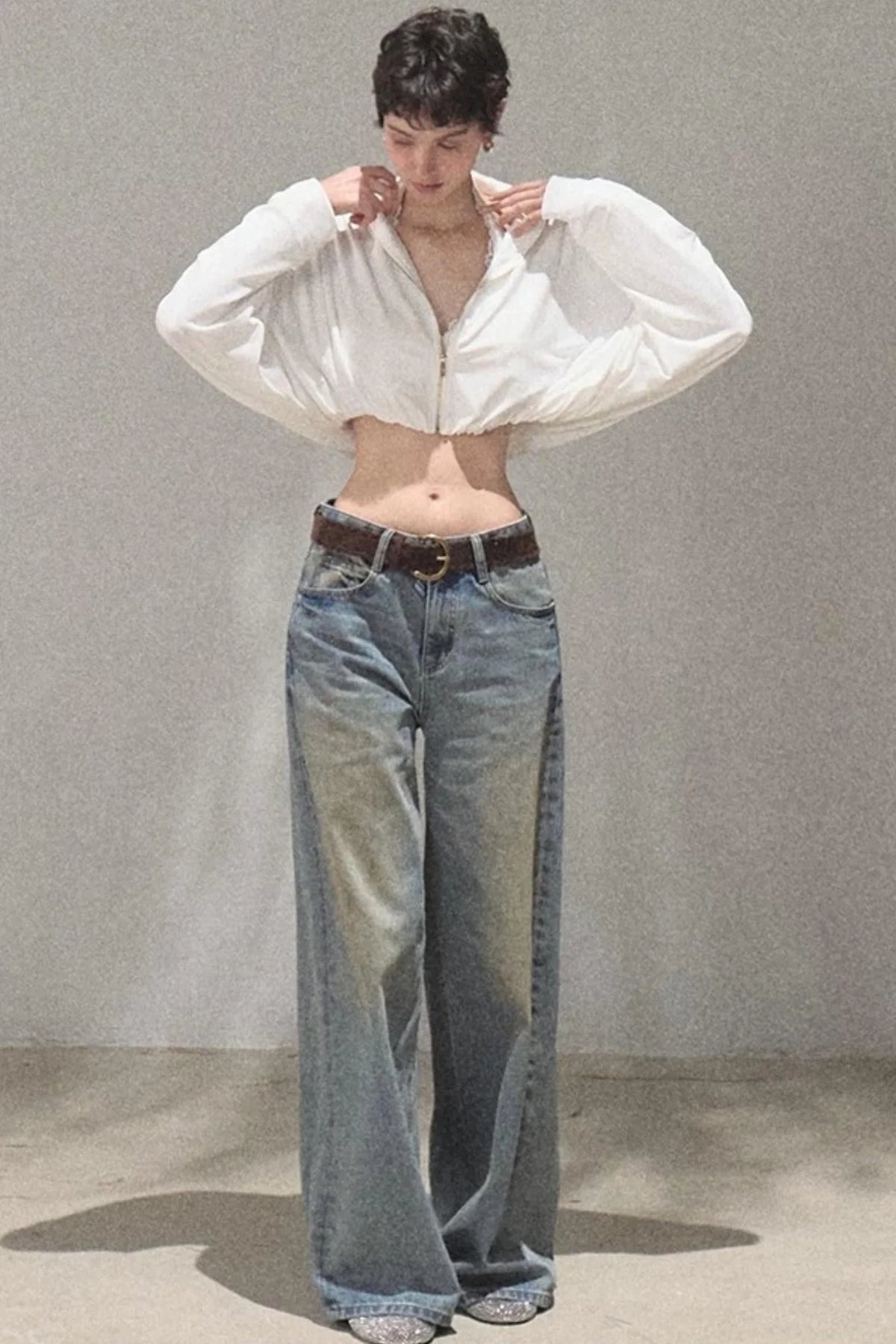 Vintage Hand-Painted Jeans Set