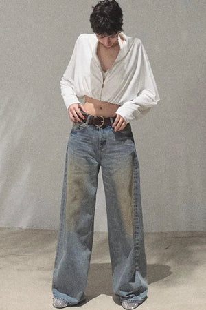Vintage Hand-Painted Jeans Set