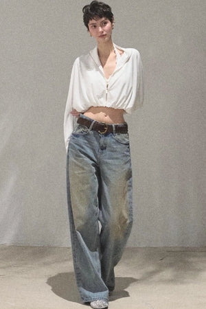 Vintage Hand-Painted Jeans Set