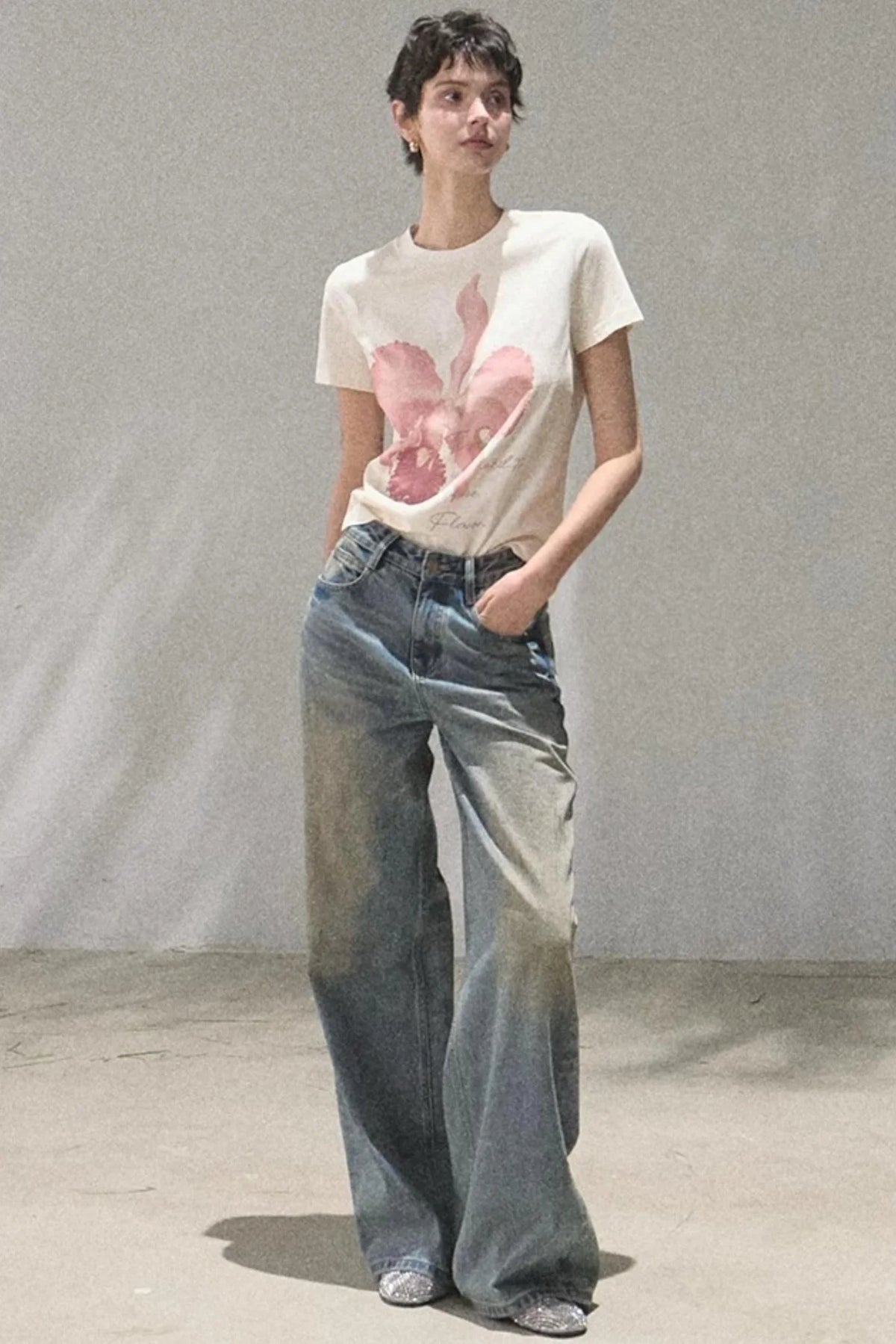 Vintage Hand-Painted Jeans Set