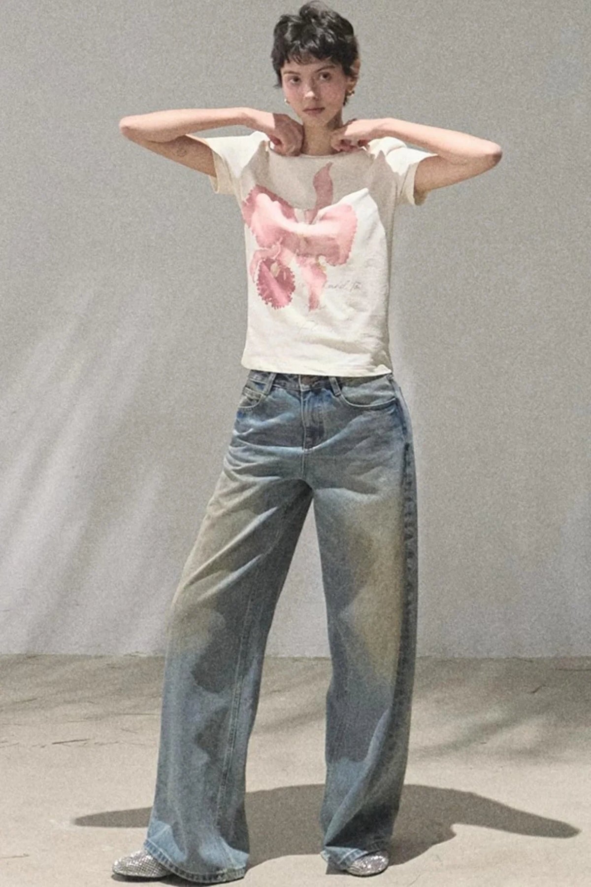 Vintage Hand-Painted Jeans Set