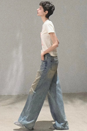 Vintage Hand-Painted Jeans Set