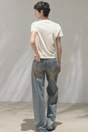 Vintage Hand-Painted Jeans Set