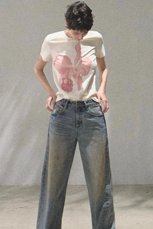 Vintage Hand-Painted Jeans Set
