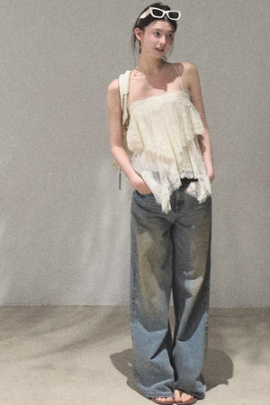 Vintage Hand-Painted Jeans Set
