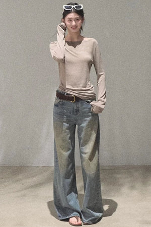 Vintage Hand-Painted Jeans Set