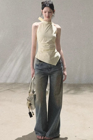Vintage Hand-Painted Jeans Set