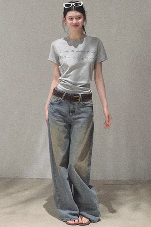 Vintage Hand-Painted Jeans Set