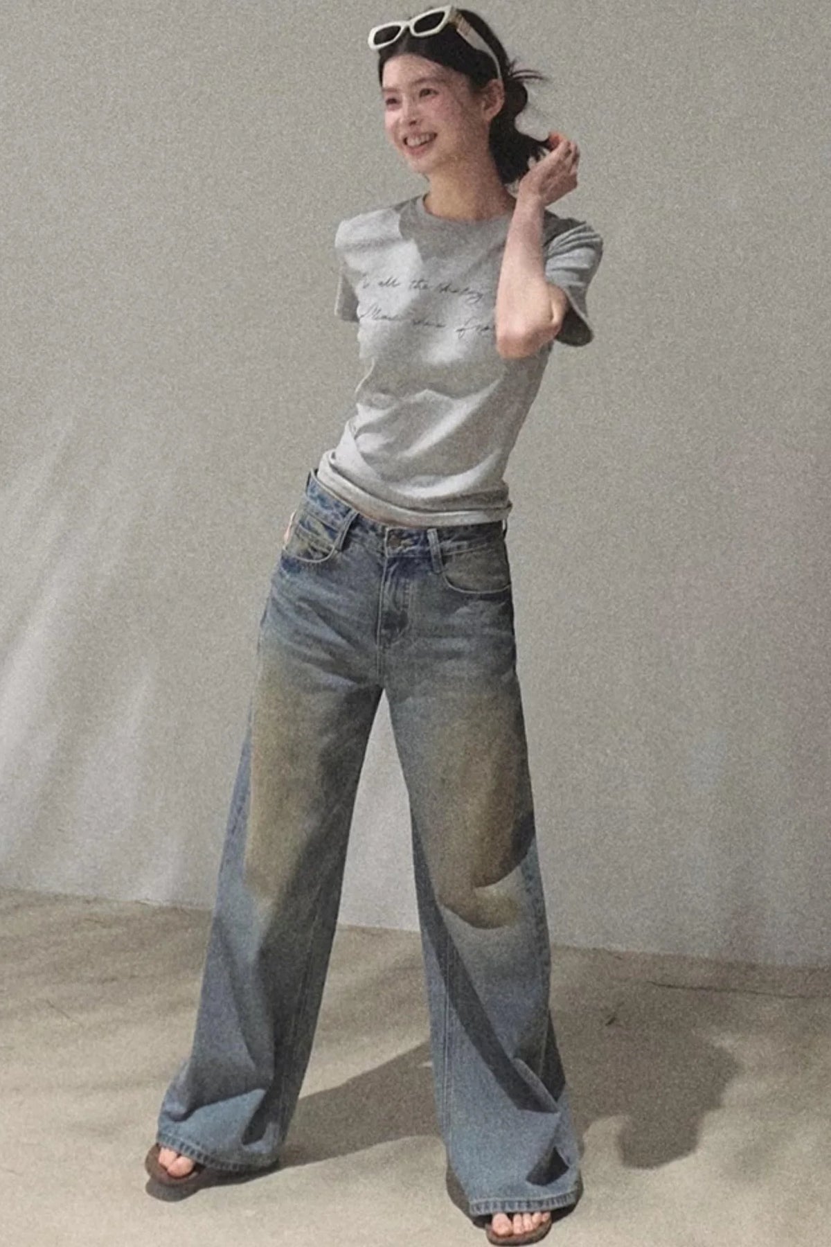 Vintage Hand-Painted Jeans Set