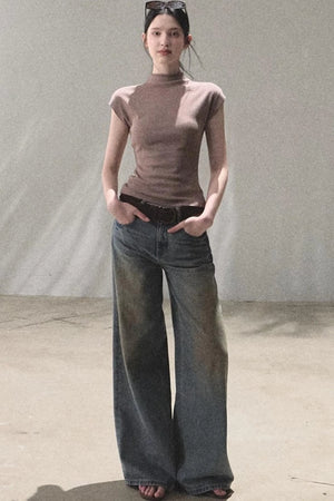 Vintage Hand-Painted Jeans Set