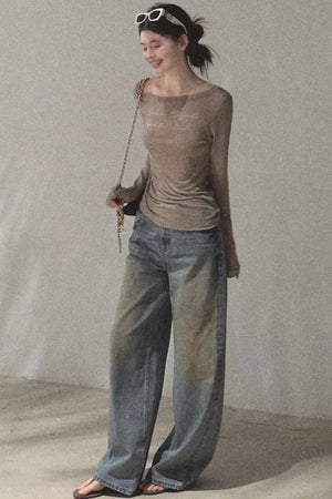 Vintage Hand-Painted Jeans Set