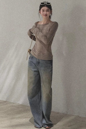 Vintage Hand-Painted Jeans Set