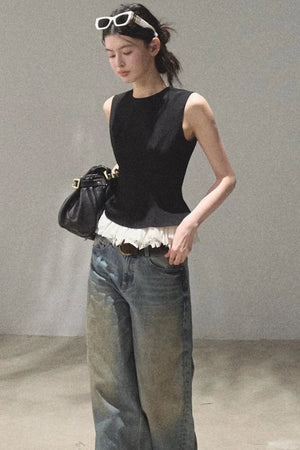 Vintage Hand-Painted Jeans Set