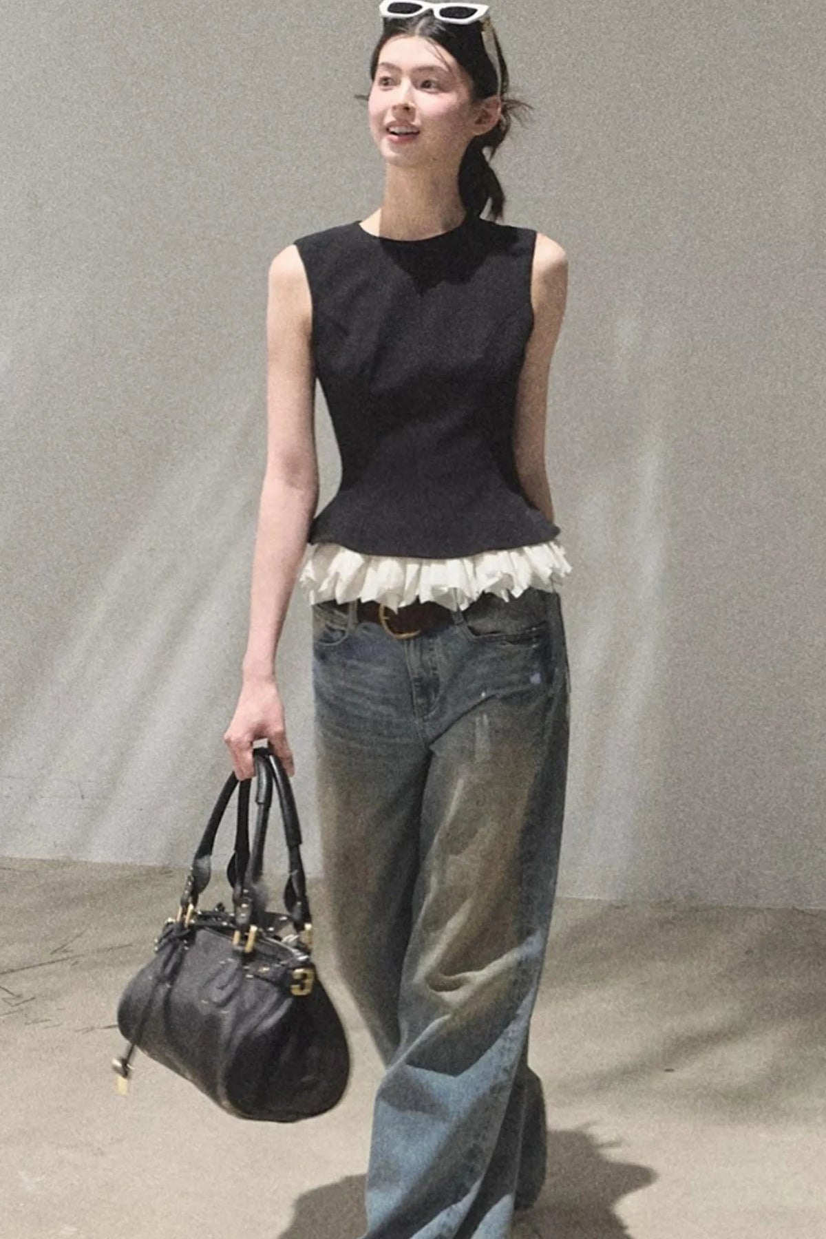 Vintage Hand-Painted Jeans Set