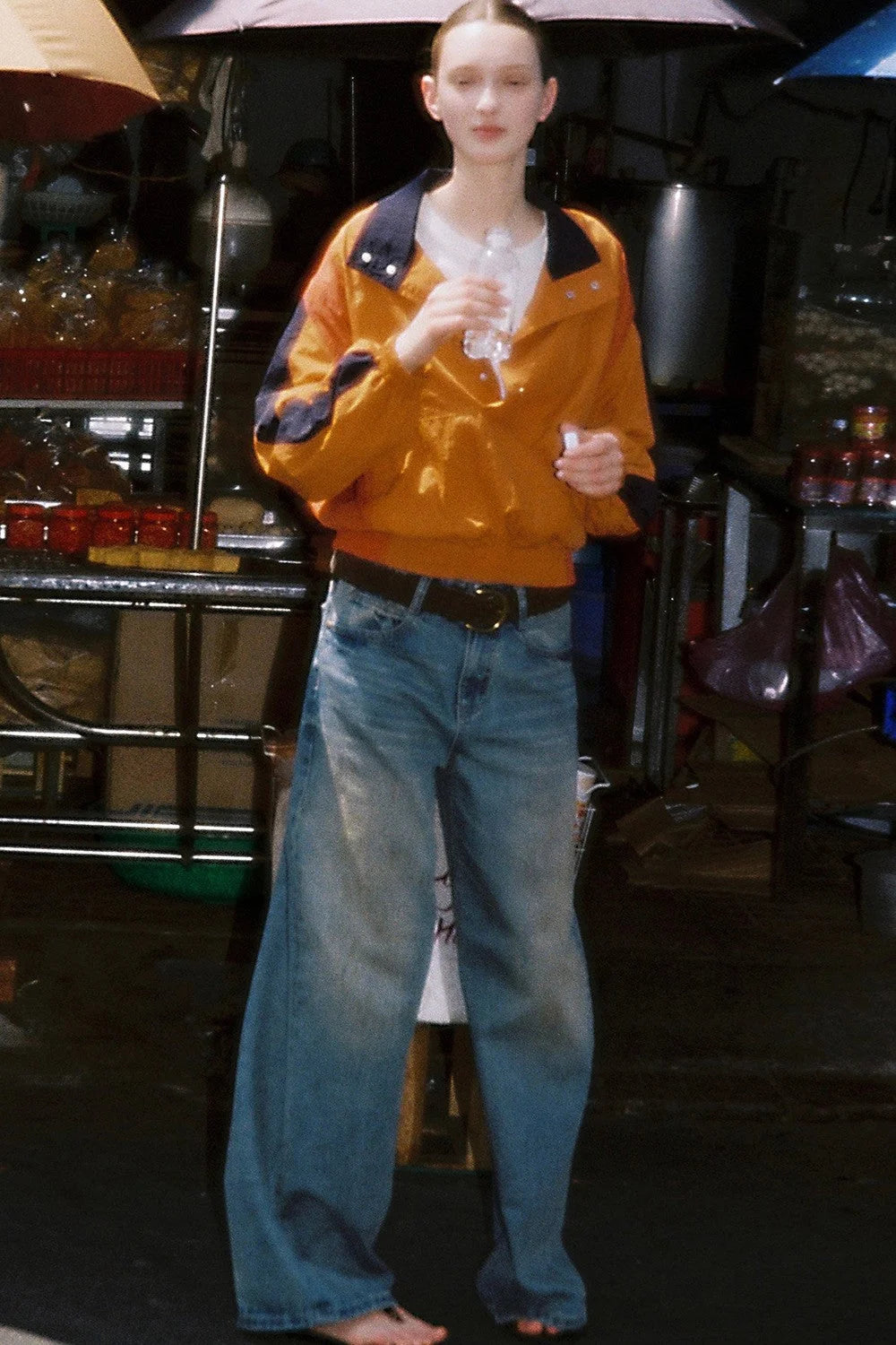 Vintage Hand-Painted Jeans Set
