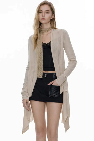 Vintage Irregular Hem Cardigan