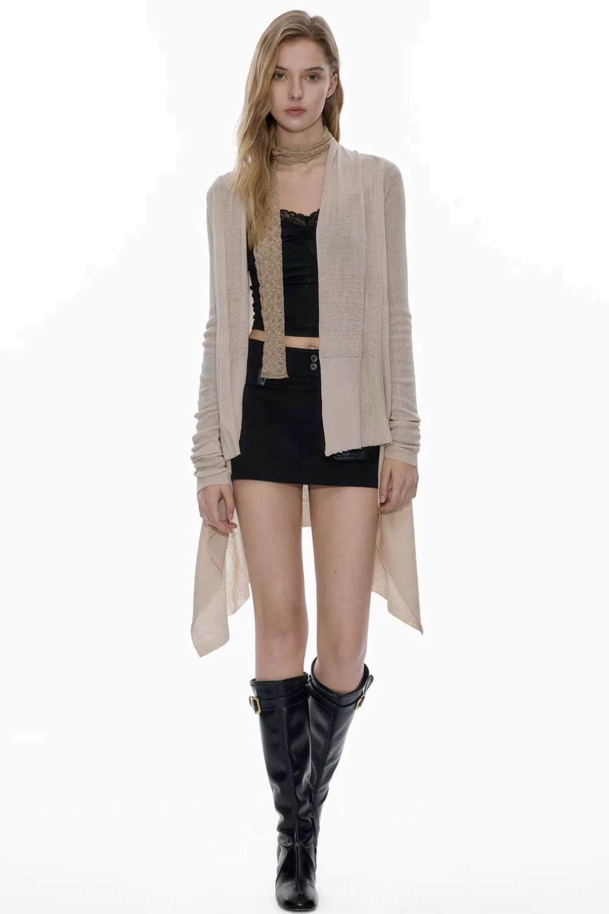 Vintage Irregular Hem Cardigan