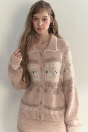 Vintage Knit College Style Sweater Set-Up