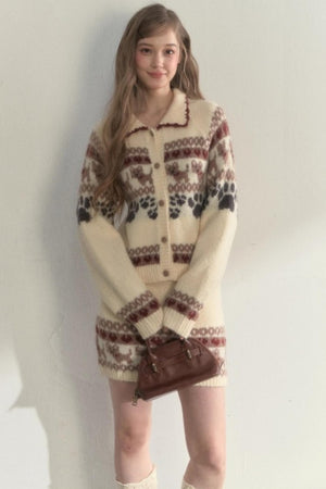 Vintage Knit College Style Sweater Set-Up
