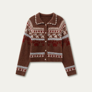 Vintage Knit College Style Sweater Set-Up