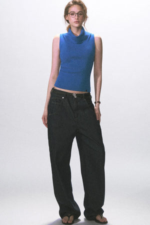 Vintage Knitted Scoop Neck Top