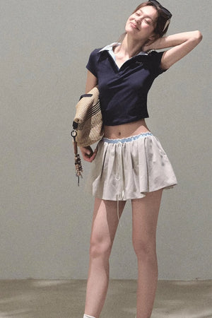 Vintage Lace Poncho Polo Skirt Set-Up