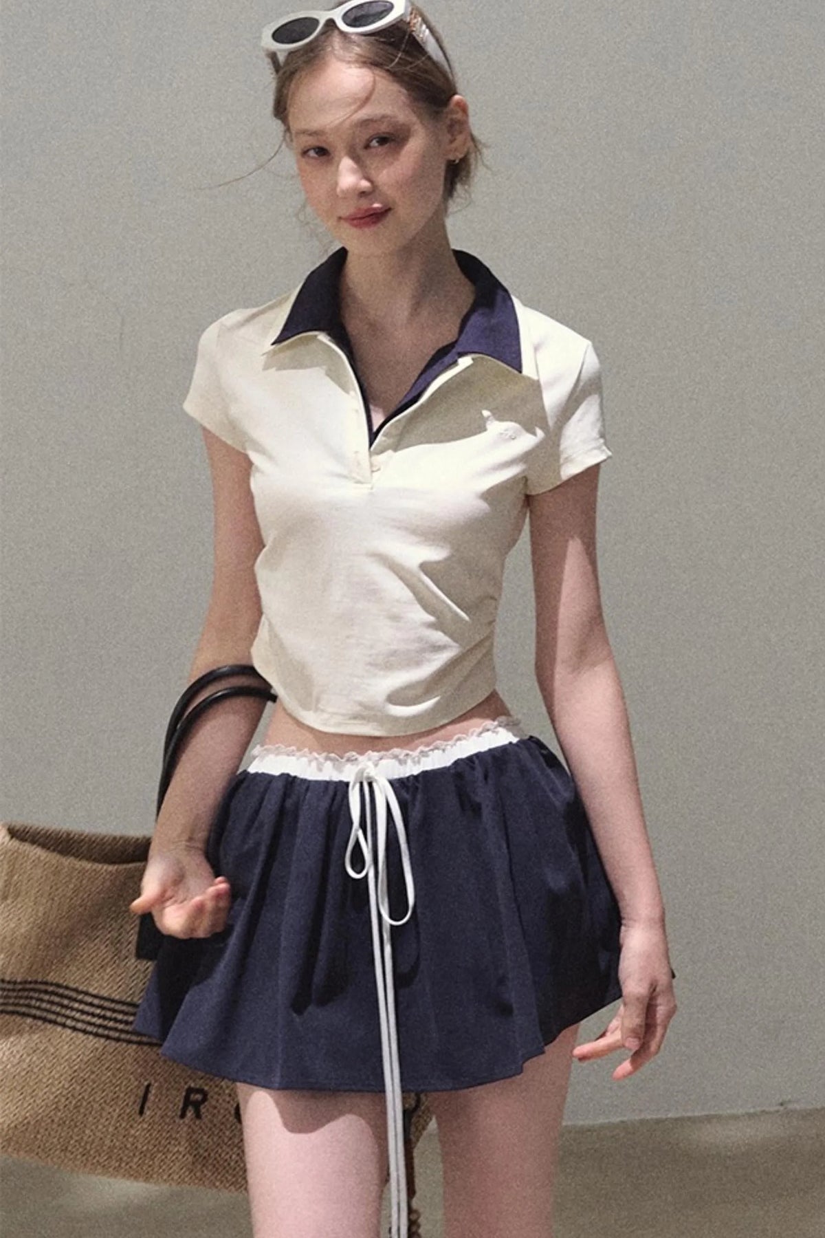 Vintage Lace Poncho Polo Skirt Set-Up