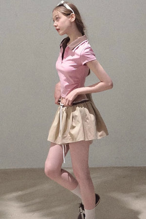 Vintage Lace Poncho Polo Skirt Set-Up