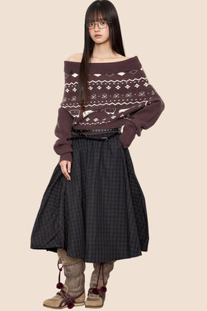Vintage Lazy Shoulder Sweater