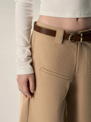 Vintage Loose Wool Low Rise Casual Pants