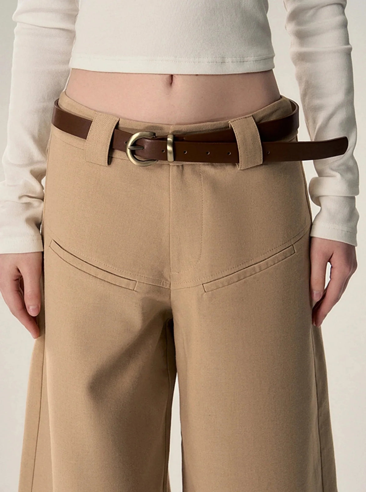 Vintage Loose Wool Low Rise Casual Pants