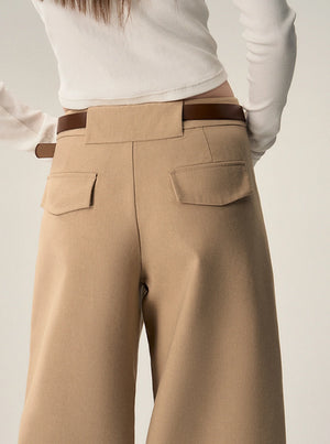 Vintage Loose Wool Low Rise Casual Pants