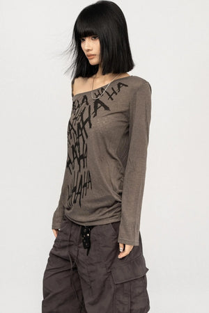 Vintage Off-the-Shoulder Smock Top