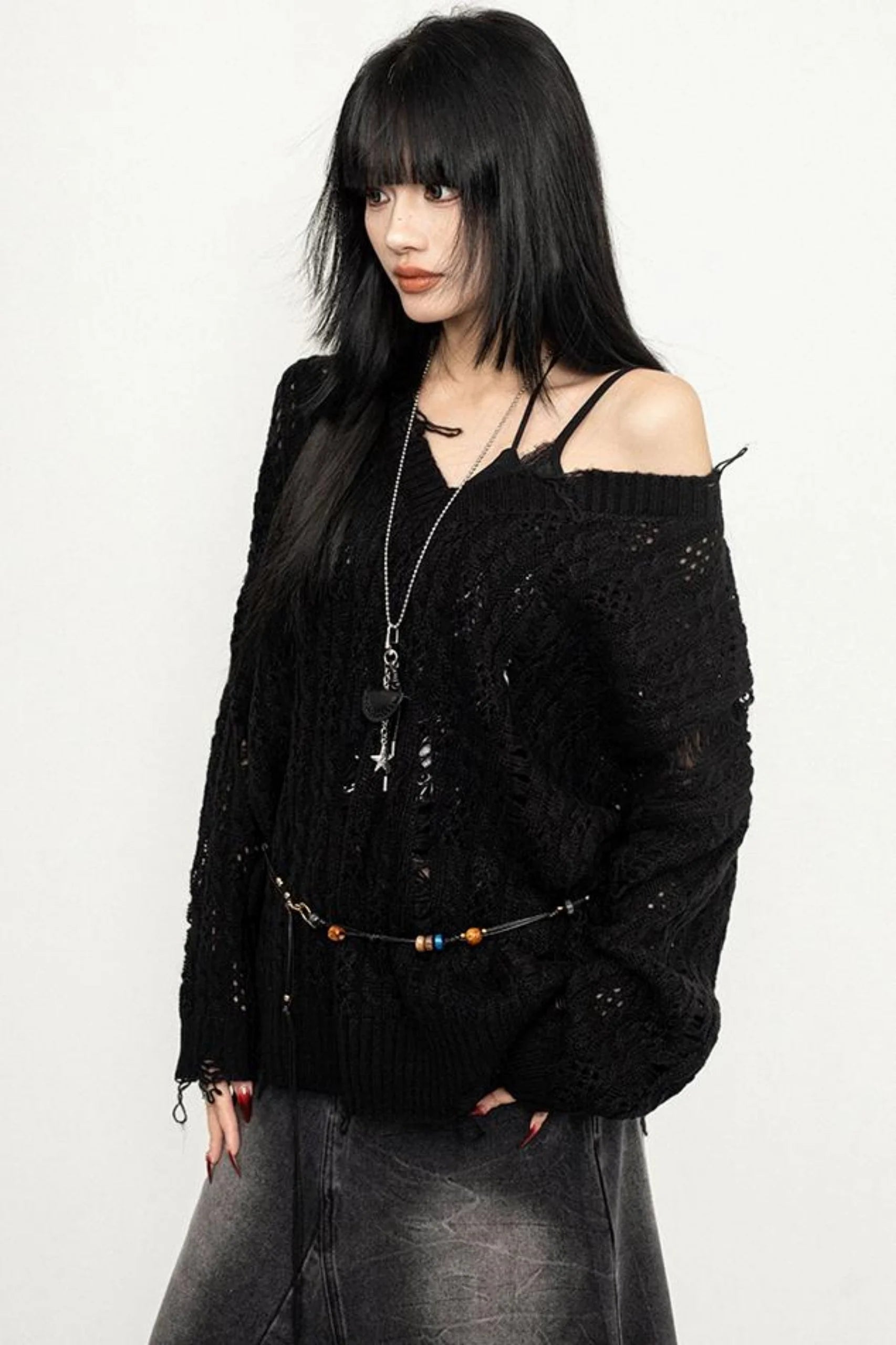 Vintage Openwork Knit Blouse